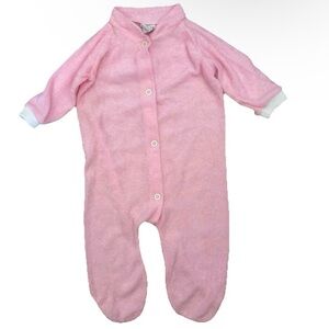 Vintage Triplets Pajamas Pink Terry Cloth Pajamas Size Medium